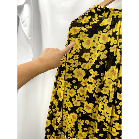 Free People yellow floral semi sheer tunic dress - Picture 6 of 6